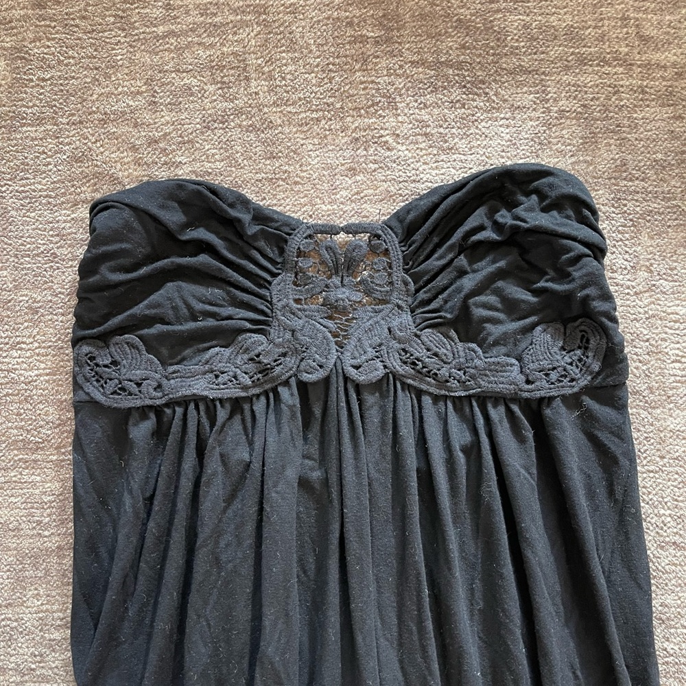 Black strapless top